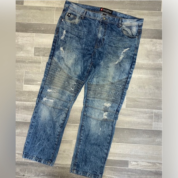 Southpole Baggy Jeans Men 42x32 * Distress 90s Y2K Blue Hip Hop Skater 82628 - Picture 3 of 16